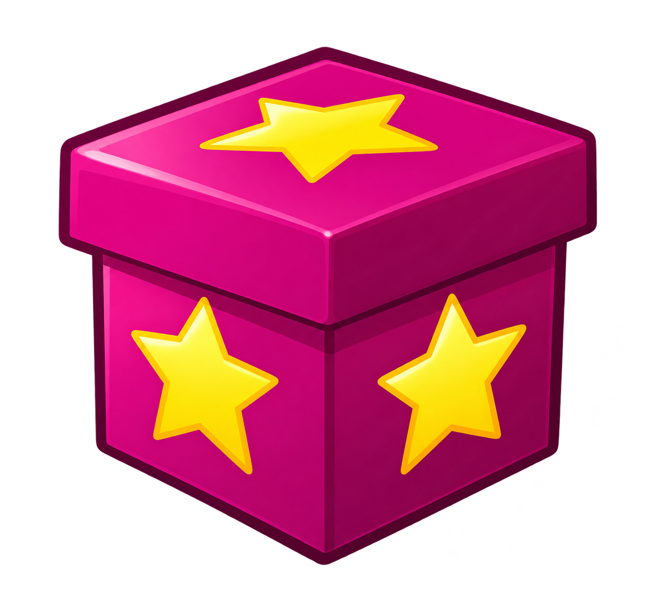 Caja rosa con estrellas amarillas